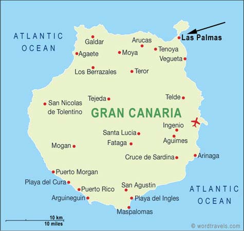 Las Palmas Karte Spanien